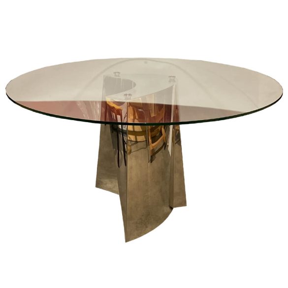 Króm Lábú Kerek Design Étkezőasztal