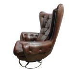 Bőr forgó fotel króm lábakon