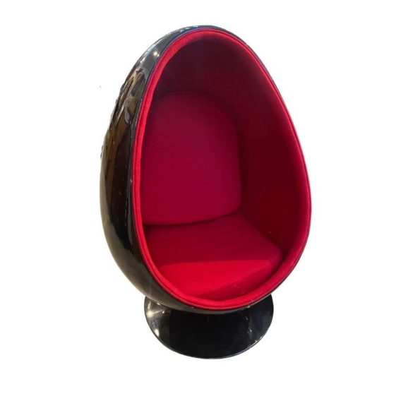 Poltrona Ball Chair 1963 utáni - fekete-piros kúp forma III