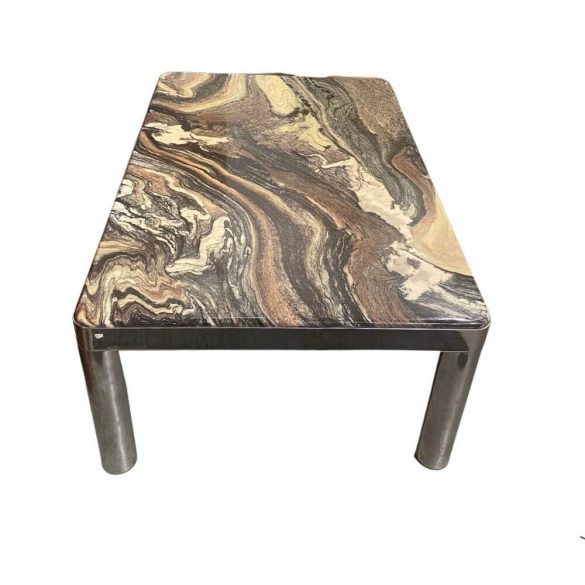 Design króm asztal, márvány lappal