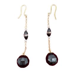 Arany Fülbevaló Gránát Kövekkel 