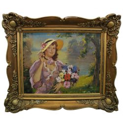 Illencz Lipót: Hölgy nyári virágcsokorral