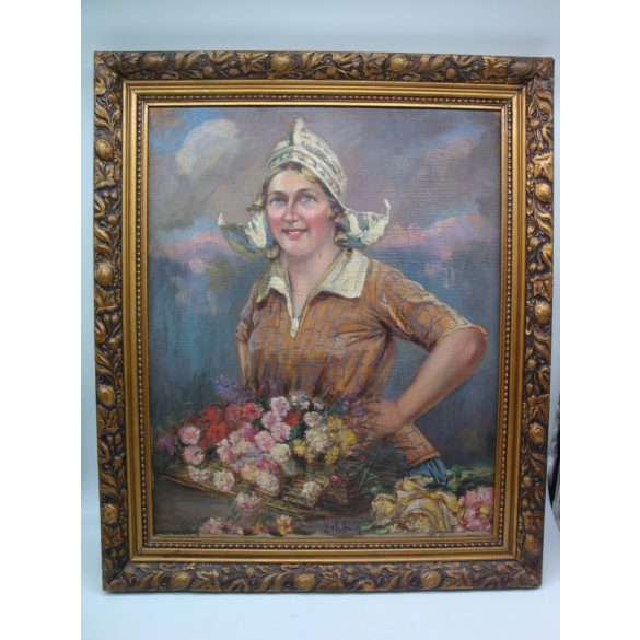 Ivanácz Zsolt József(1869-1954): Flamand virágárus lány