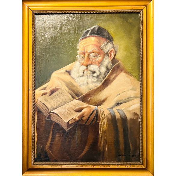 "Alföldy 963" jelzéssel: Imádkozó rabbi