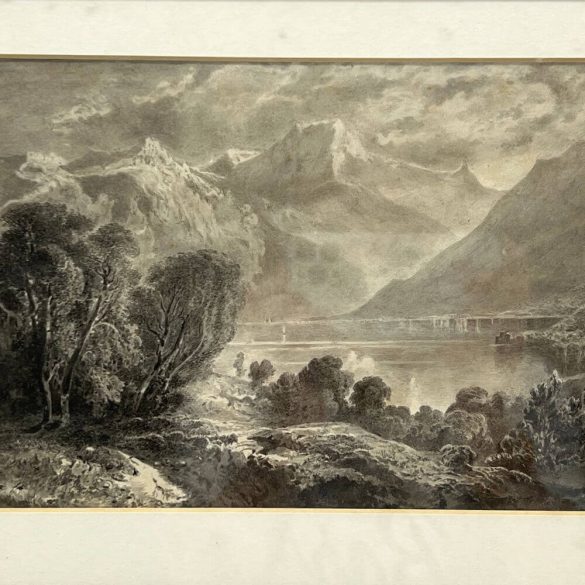 Tátrai táj tóval (1849) - akvarell - 