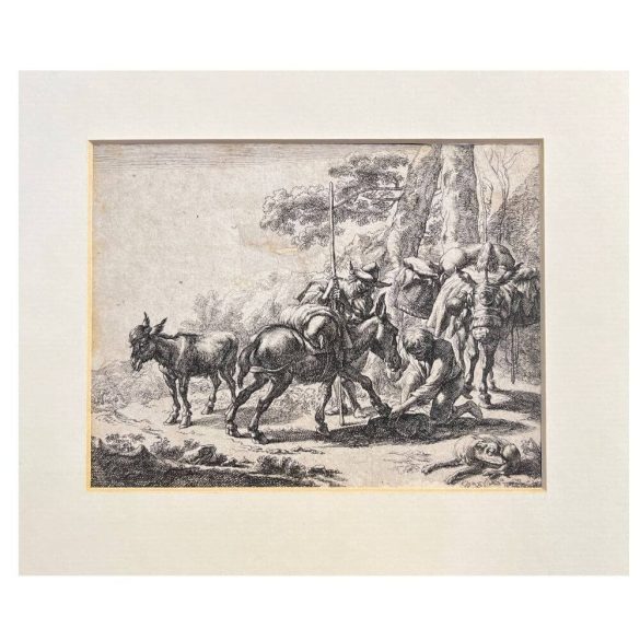 Német festő, 18. sz.: Lópatkolás
