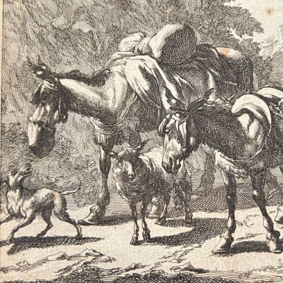 Barokk német festő: Pásztor jelenet, 18. század    