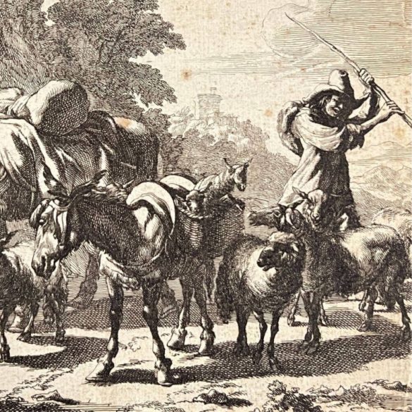 Barokk német festő: Pásztor jelenet, 18. század    