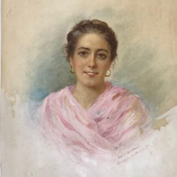 VittorioTessari - Egy hölgy képmása- akvarell