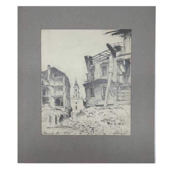 Marosi A. jelzéssel- A lebombázott Szervita tér (1945)