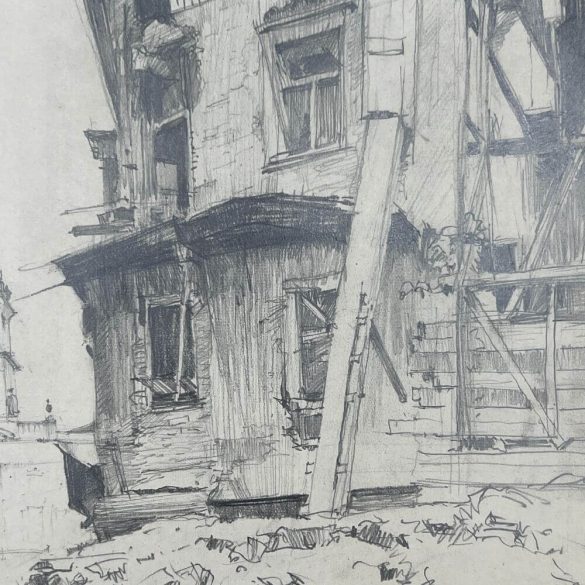 Marosi A. jelzéssel: A lebombázott Szervita tér (1945)