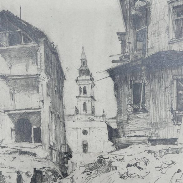 Marosi A. jelzéssel: A lebombázott Szervita tér (1945)