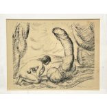 Derkovits Gyula (1894-1934): "Hódolat a fallosznak" (Egy lap Pandamonium mappából, 1920)