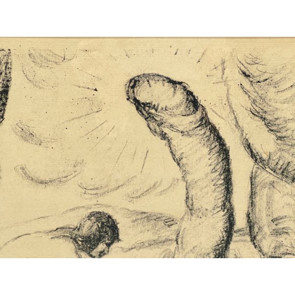 Derkovits Gyula (1894-1934): "Hódolat a fallosznak" (Egy lap Pandamonium mappából, 1920)