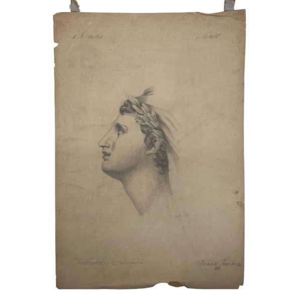 Johan Sachen jelzéssel: Római babérkoszorús férfi portréja