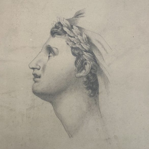 Johan Sachen jelzéssel: Római babérkoszorús férfi portréja