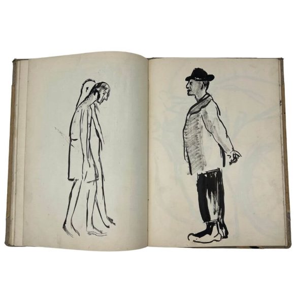 Darvassy István (1888-1960): Vázlat mappa (96 oldal)
(Különböző rajzok, vázlatok, skiccek)