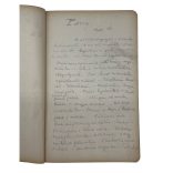 Darvassy István (1888-1960): Vázlat füzet (60 oldal)
(Benne vázlatrajzok, aktok, portrék, illetve kaligrafikus emlékezései)