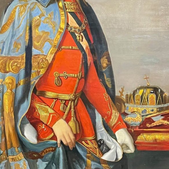 Ism. 19. sz-i közép-európai festő: I. Ferencz József császár képmása a magyar szent koronával
