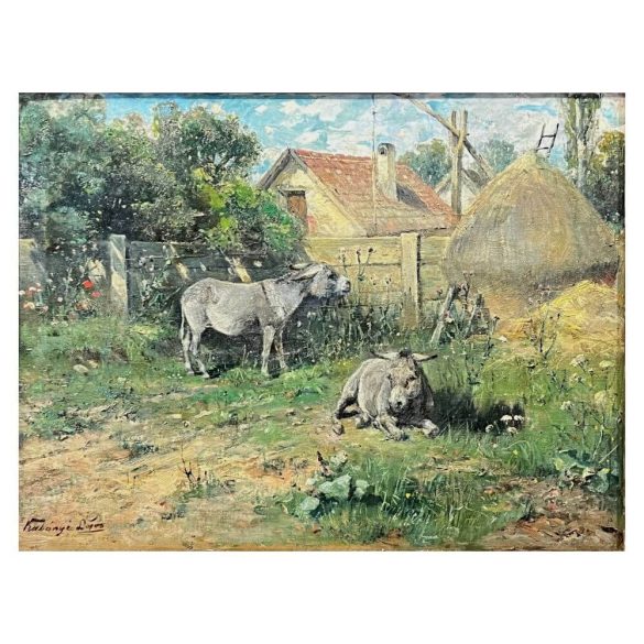 Kubányi Lajos (1855-1912): Hátsókert csacsikkal