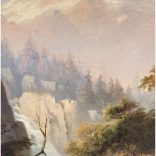 F.Barbanini jelzéssel, 19.sz.II. fele: Alpesi táj vándorral