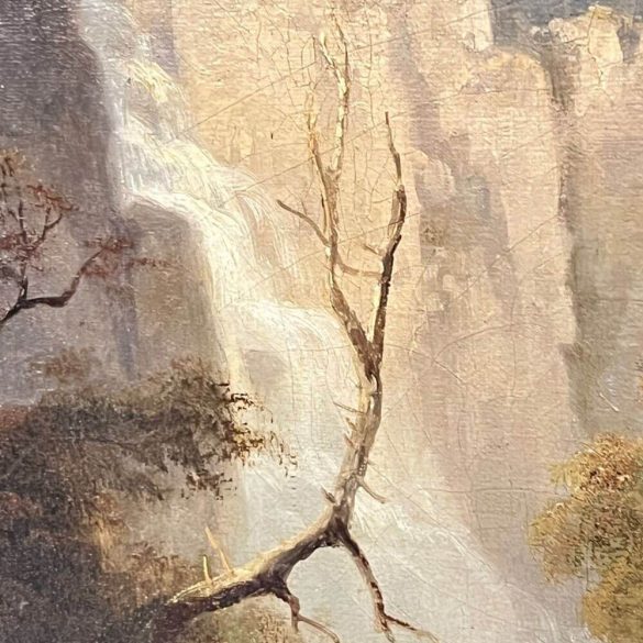 F.Barbanini jelzéssel, 19.sz.II. fele: Alpesi táj vándorral