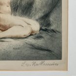 L.V. Nahunins jelzéssel, 1930 k.: Női akt tükörrel
