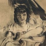 Prihoda István (1891-1965): Incselkedő kislány karosszékben