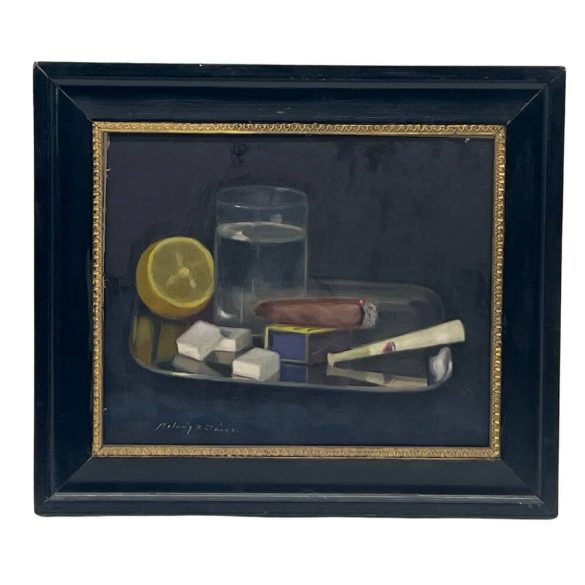 Molnár Z. János (1880-1960): Szivaros asztali csendélet