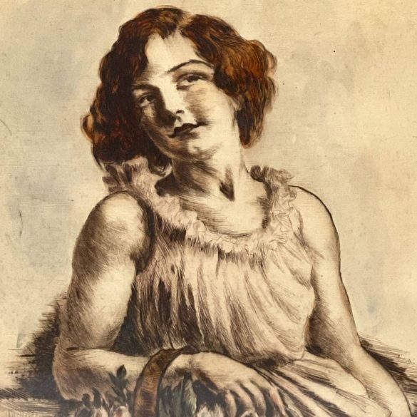 Prihoda István (1891-1965): Leányt virágkosárral