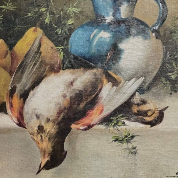 Szegő A. jelzéssel, 1930 k.: Asztali csendélet fürjjel