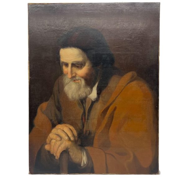 Ismeretlen 19. sz -i festő: Botra támaszkodó bölcs 