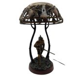 Bécsi bronz stüszi vadász asztali  lámpa