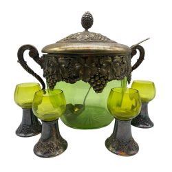   Különleges Szölő Motivummal Díszített Bólés Szett -12 Poharas -