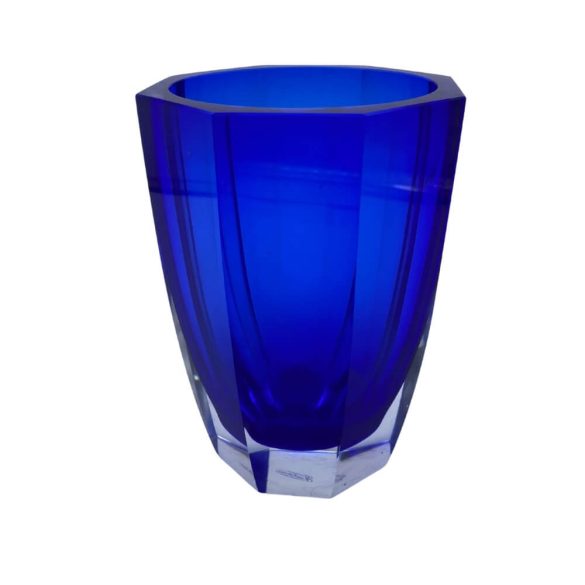 Moser Kék Talpas Váza