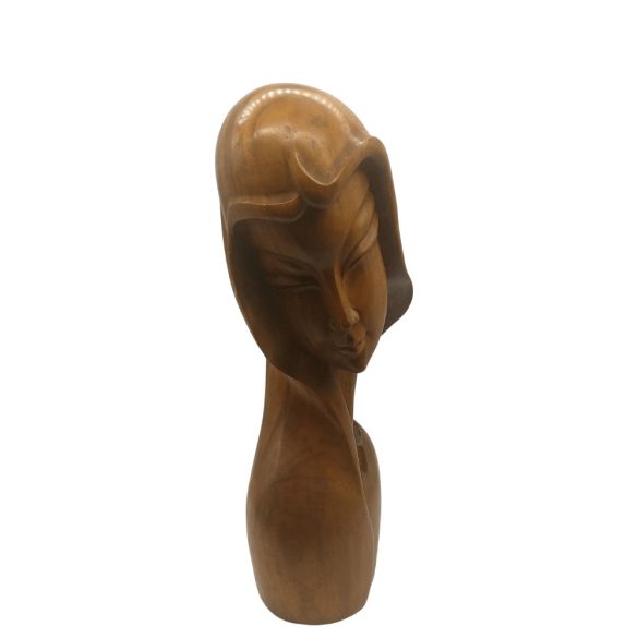 Art deco női fa büszt
