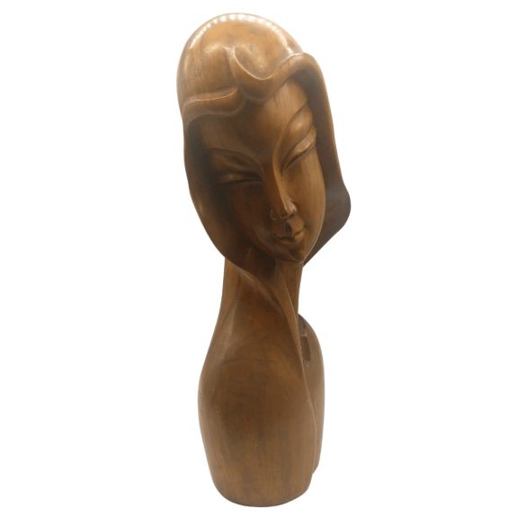 Art deco női fa büszt