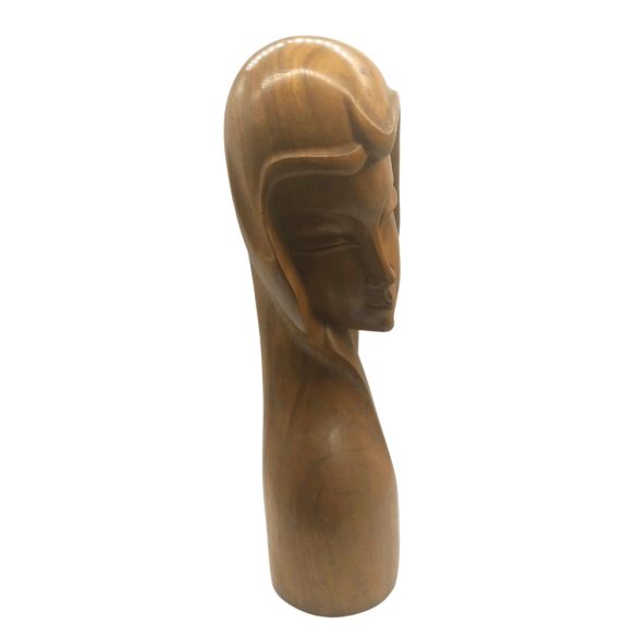 Art deco női fa büszt
