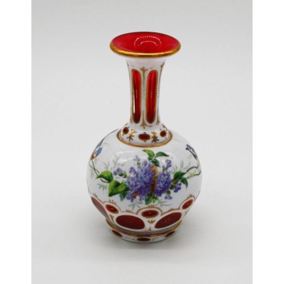  Kézzel festett Bieder üvegpalack madár és természetábrázolással (dugó nélkül) 