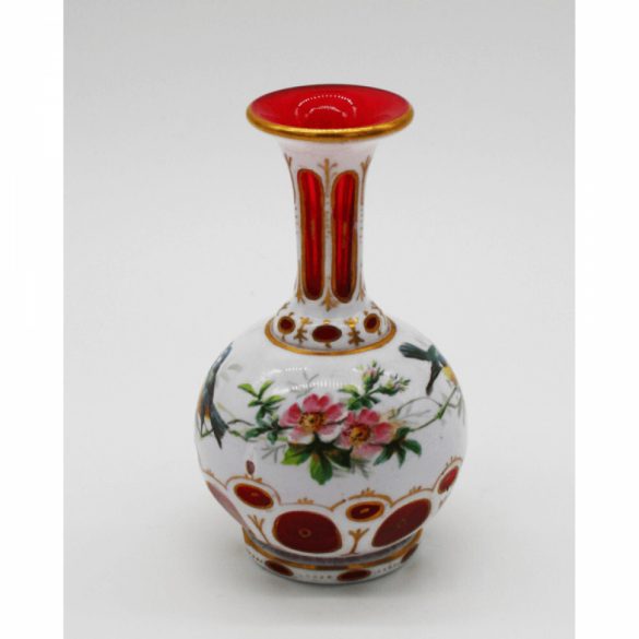  Kézzel festett Bieder üvegpalack madár és természetábrázolással (dugó nélkül) 