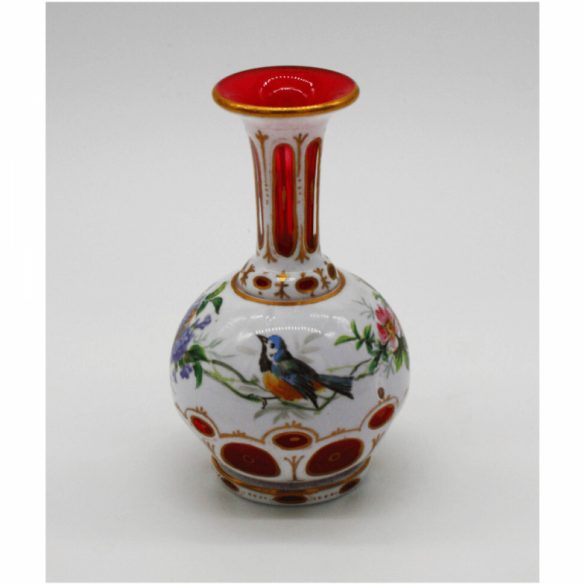  Kézzel festett Bieder üvegpalack madár és természetábrázolással (dugó nélkül) 