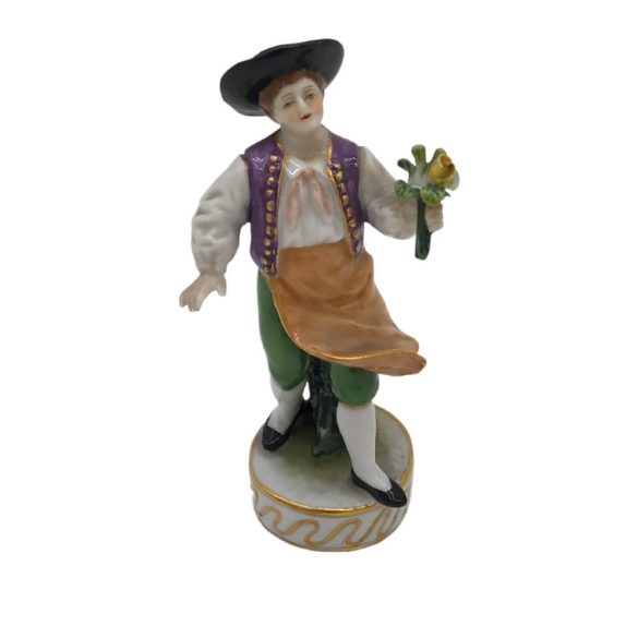 Nápolyi Porcelán Figura - Virágtartó Férfi