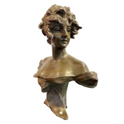   Georges Vanderstaeten - Busto De Joven - 60 Cm Magas. Jelzett - Női Brüszt- 