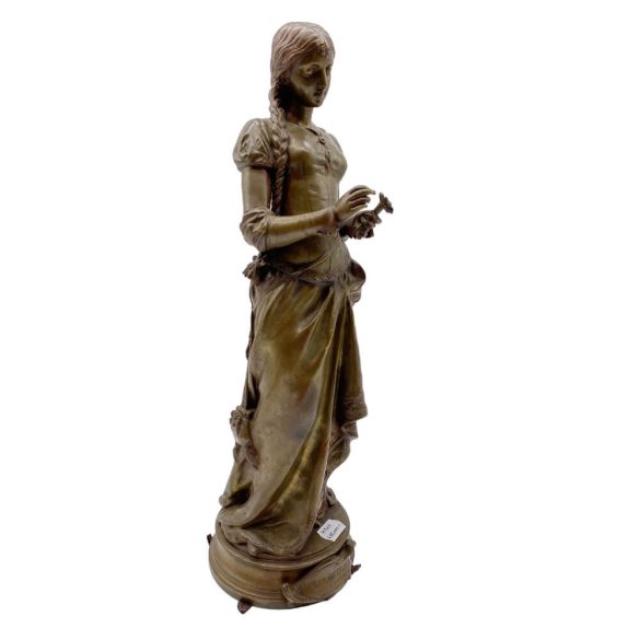 "Adrien-Etienne Gaudez (1845-1902) Marguerite bronz női szobor
