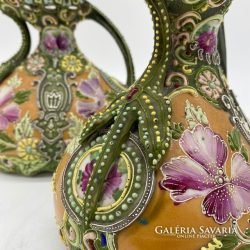 Osztrák Kézzel Festett Míves Borkiöntő 2 Db