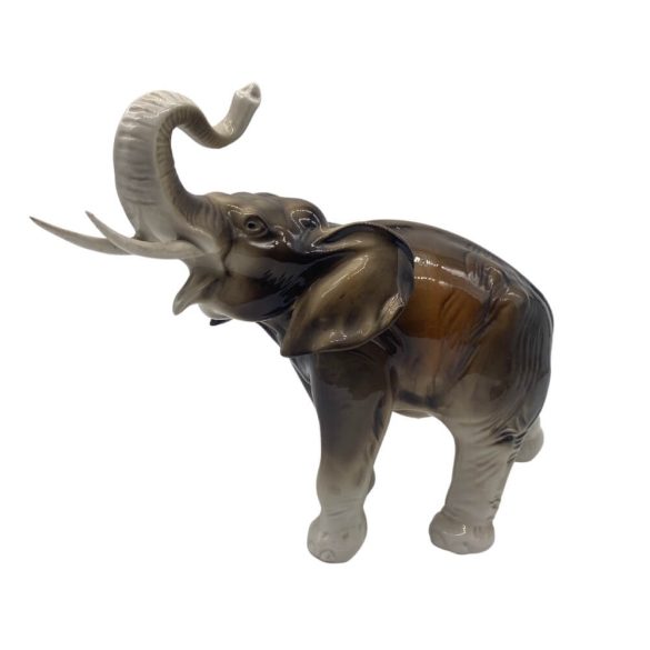 Royal Dux Elefánt Porcelán Agyarral