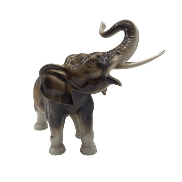 Royal Dux Elefánt Porcelán Agyarral