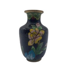 Kínai Kisméretű Zománc Váza Fekete 8cm