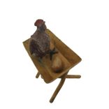 Bécsi bronz Tyúk Tojással