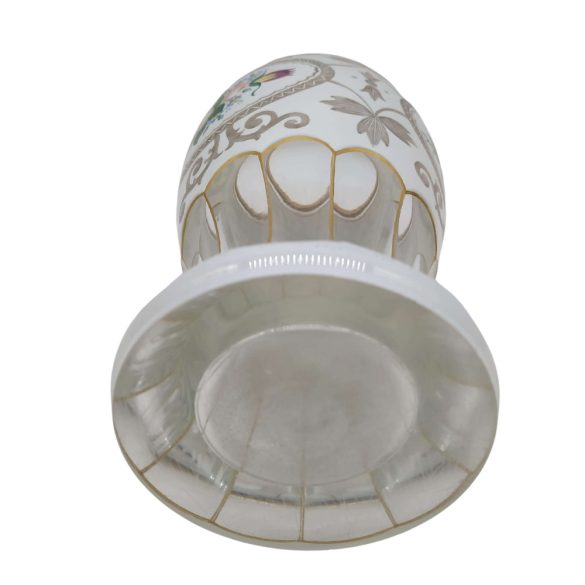 Bieder pohár- fehér alapon díszített-